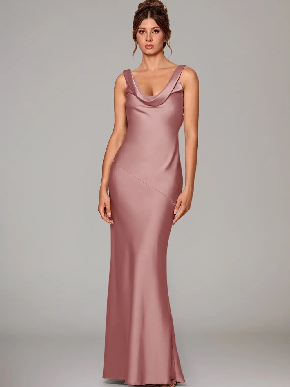 Azazie Rylina Dusty Rose - Satin Stretch